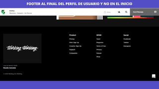 FOOTER AL FINAL DEL PERFIL DE USUARIO Y NO EN EL INICIO
 