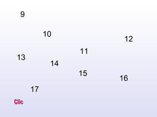 9 10 11 12 13 14 15 16 17 Clic 