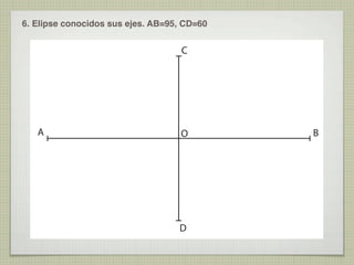 6. Elipse conocidos sus ejes. AB=95, CD=60

C

A

O

D

B

 