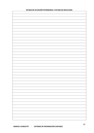 69
MARICEL VAIROLETTI - SISTEMAS DE INFORMACIÓN CONTABLE
ESTADO DE SITUACIÓN PATRIMONIAL Y ESTADO DE RESULTADO
 