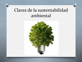 Claves de la sustentabilidad 
ambiental 
 