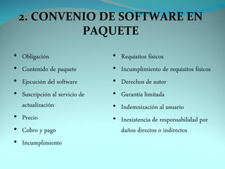 2. CONVENIO DE SOFTWARE EN
         PAQUETE
 