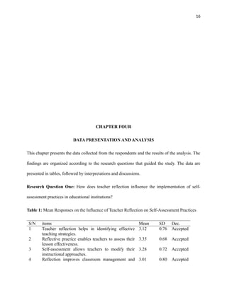 IMPORTANCE OF TEACHER REFLECTION AND SAFE ASSESSMENT | DOCX