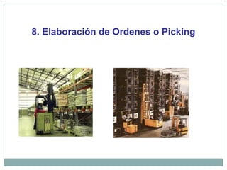 8. Elaboración de Ordenes o Picking
 