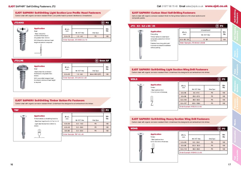 Ejot building fasteners catalogue