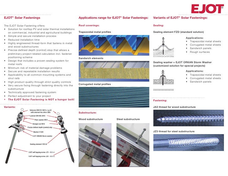 Ejot Solar Fasteners