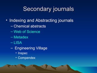 Inspec Journal E Journals General Features And Characteristics | PPT