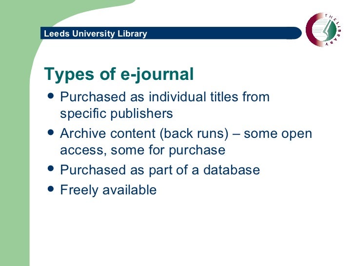 Ejournals starter session