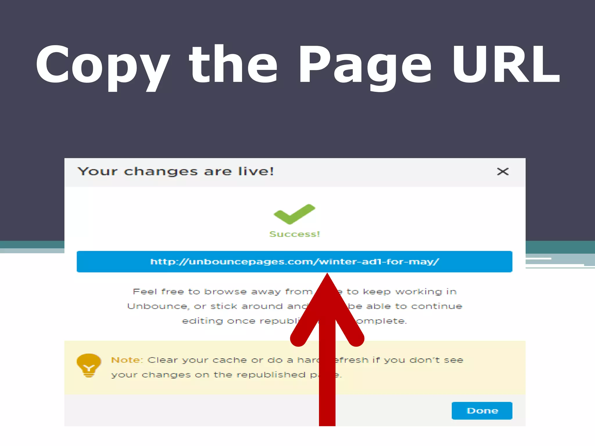 Copy the Page URL
 