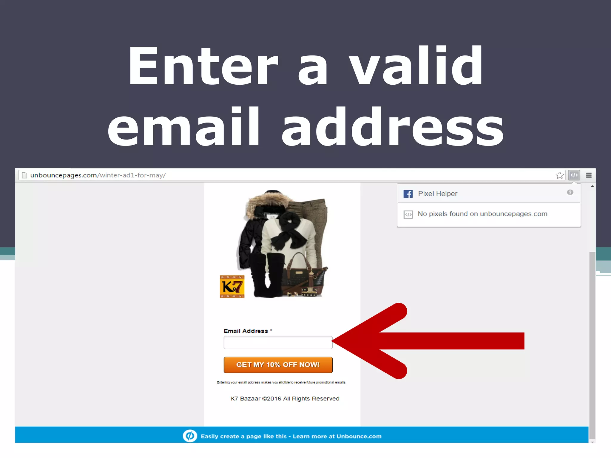 Enter a valid
email address
 