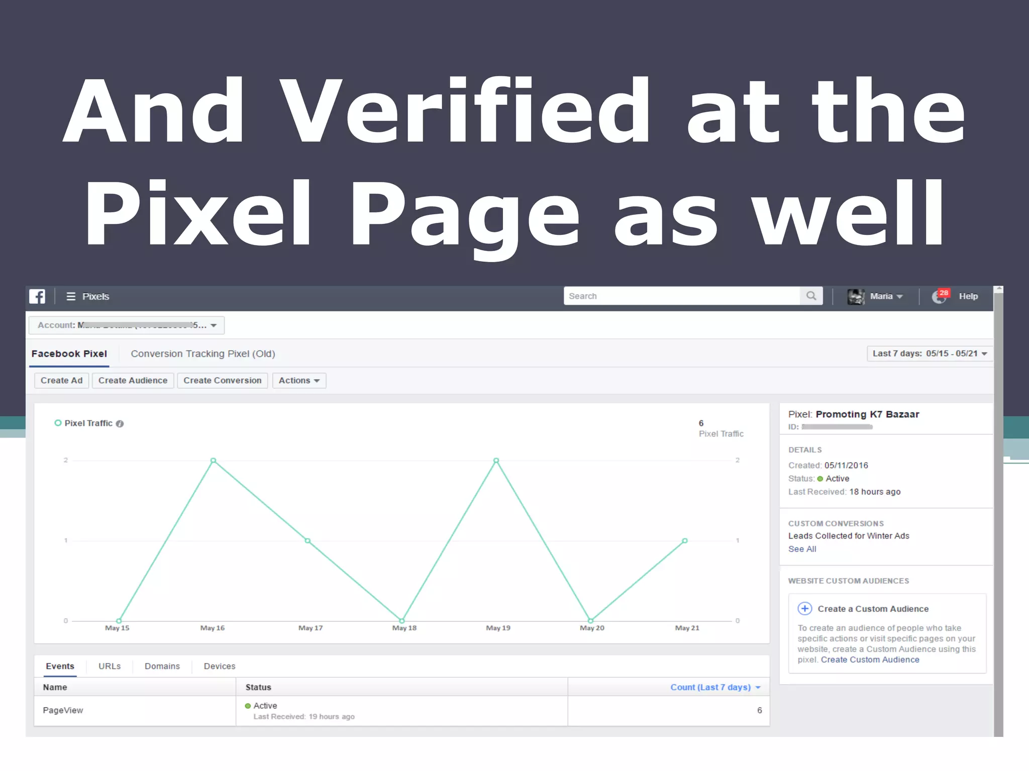 And Verified at the
Pixel Page as well
 