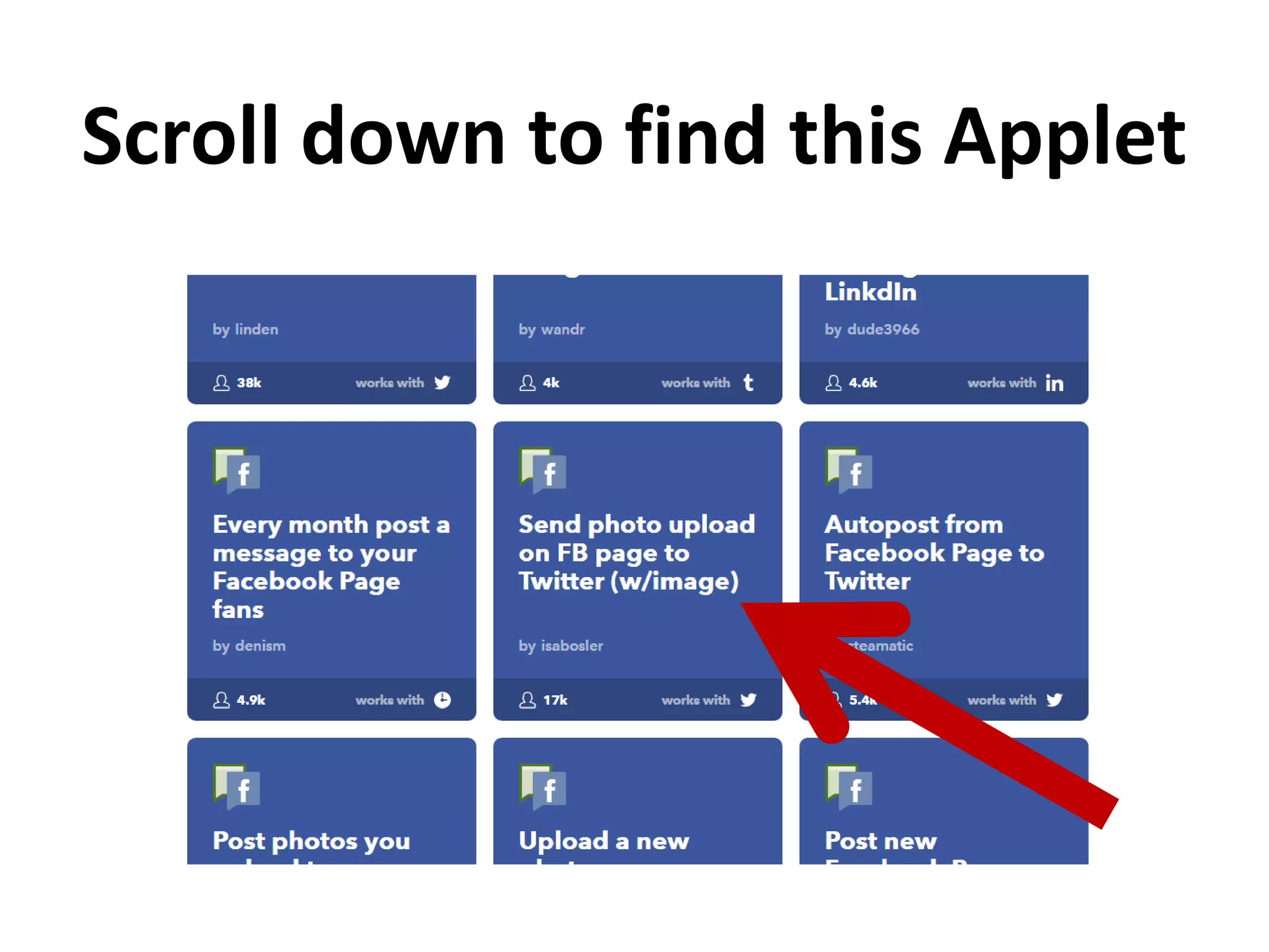 Scroll down to find this Applet
 