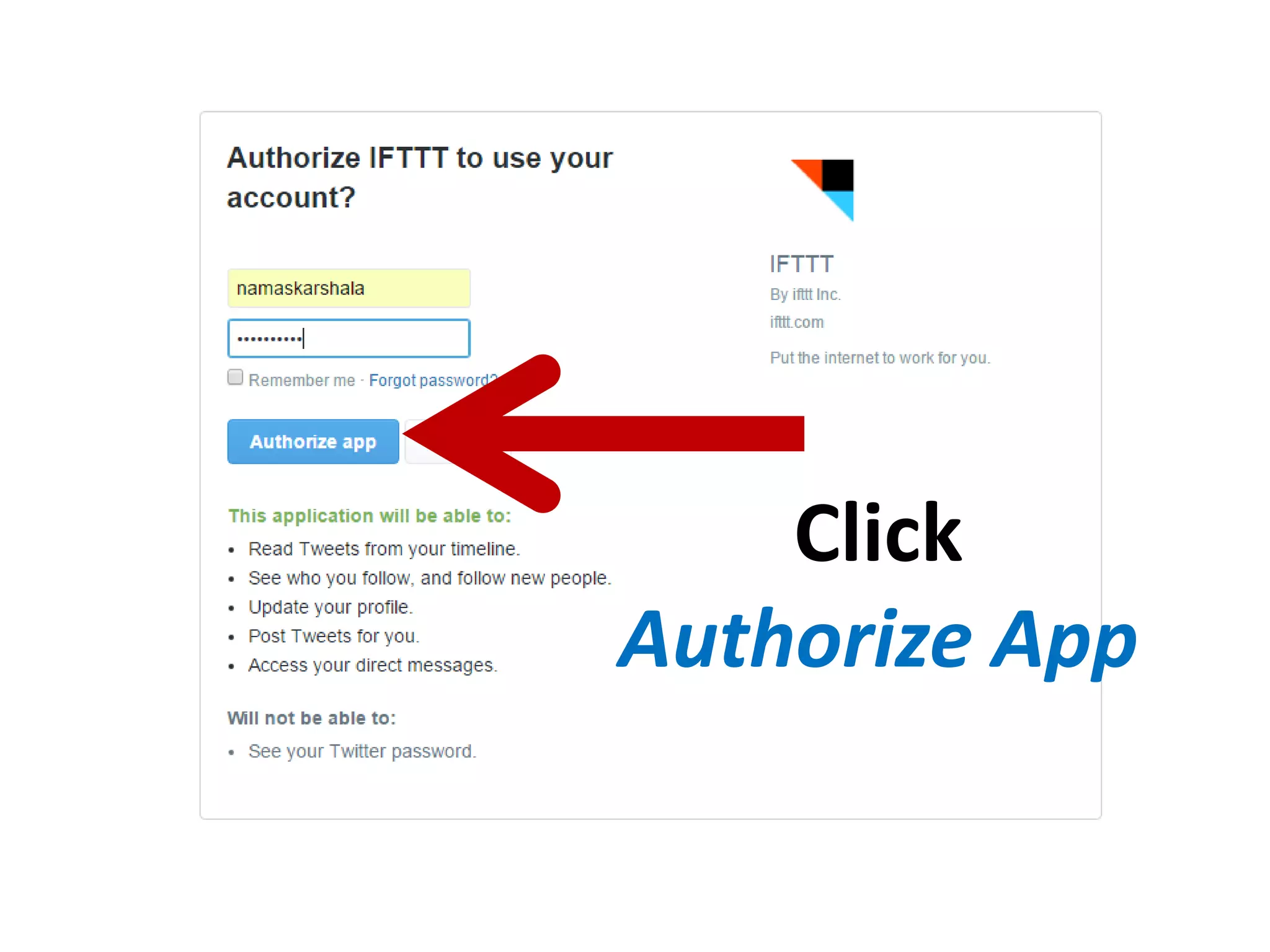 Click
Authorize App
 