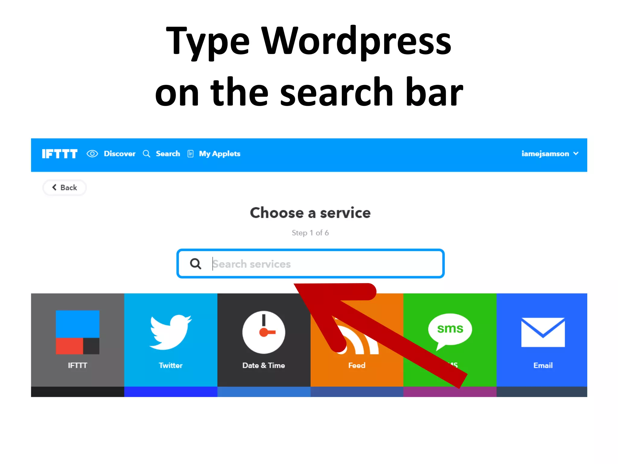 Type Wordpress
on the search bar
 