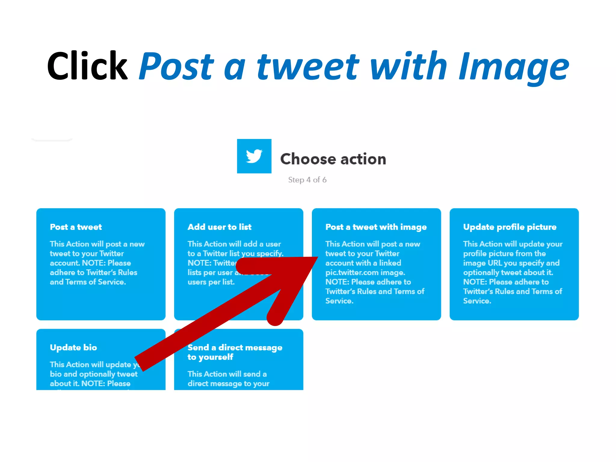 Click Post a tweet with Image
 