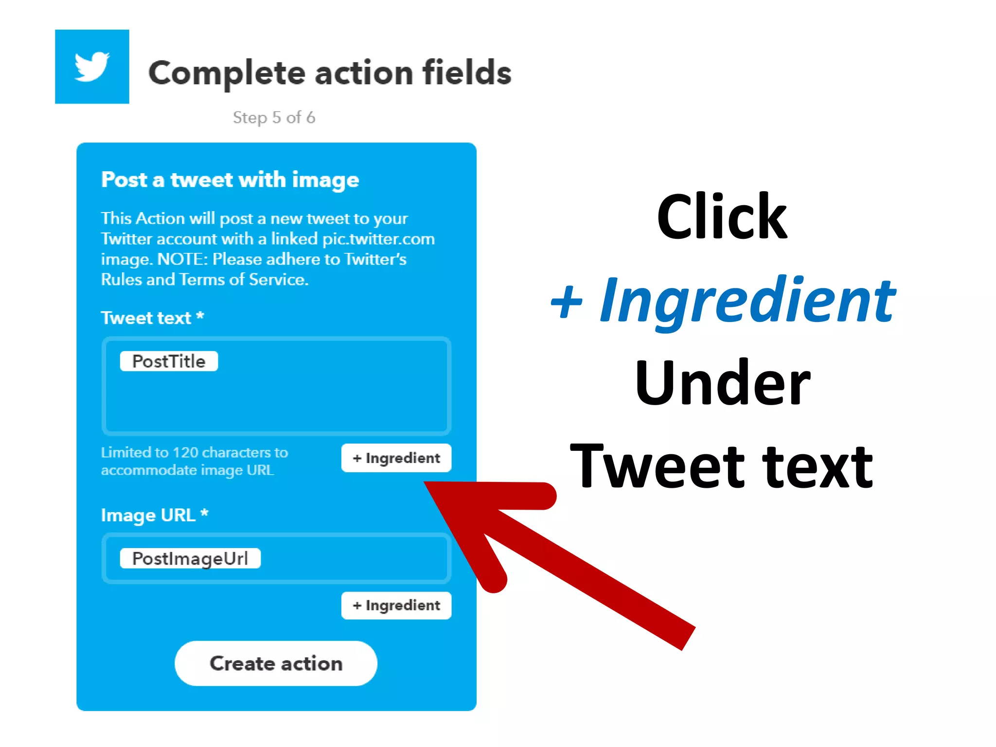 Click
+ Ingredient
Under
Tweet text
 