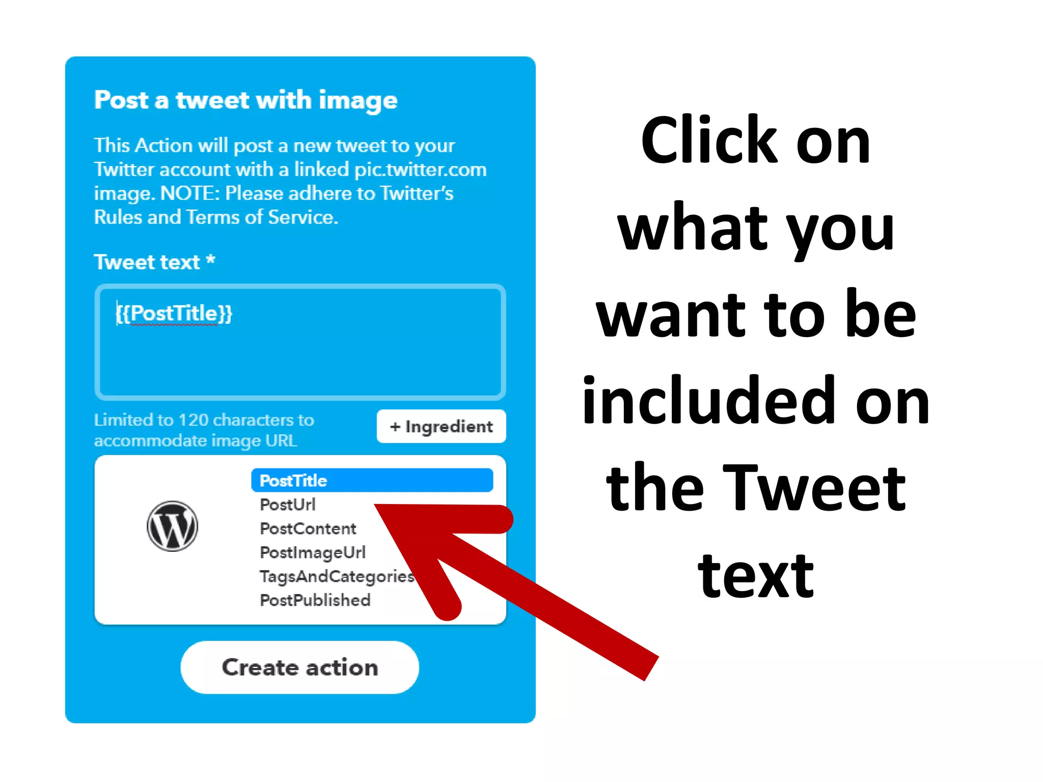Click on
what you
want to be
included on
the Tweet
text
 