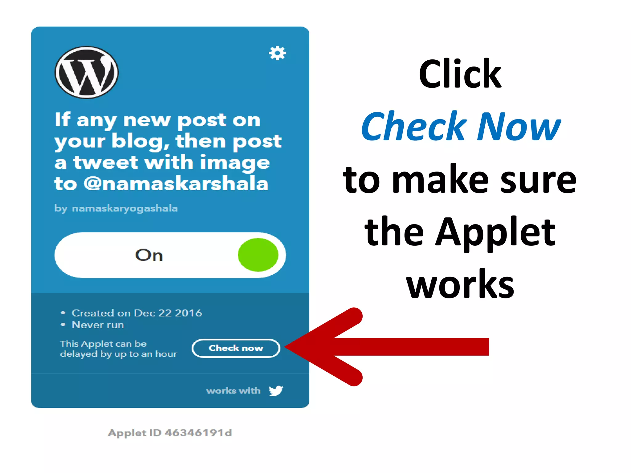 Click
Check Now
to make sure
the Applet
works
 
