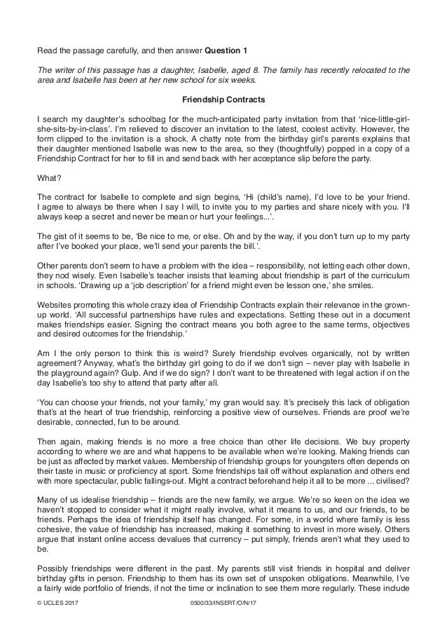Friendship Contract