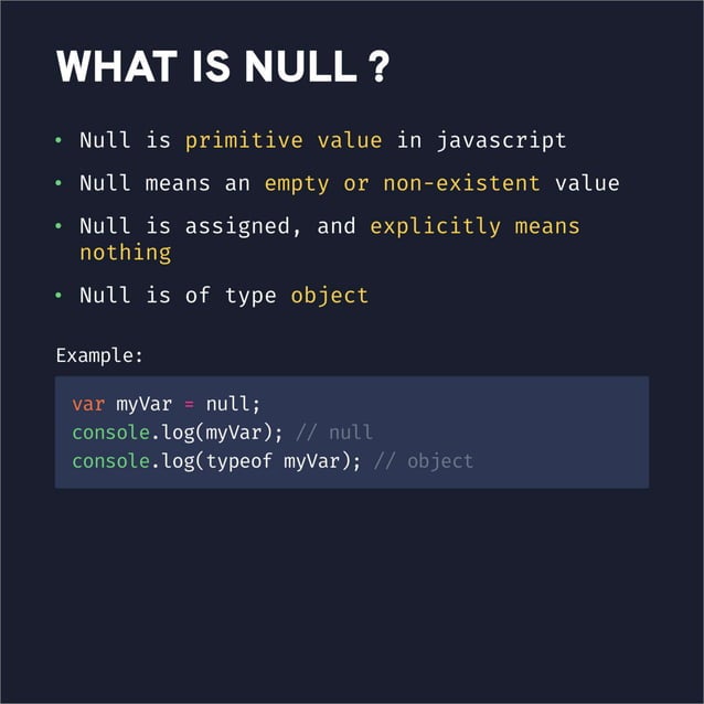 Difference between null and undefined in JavaScript | PDF