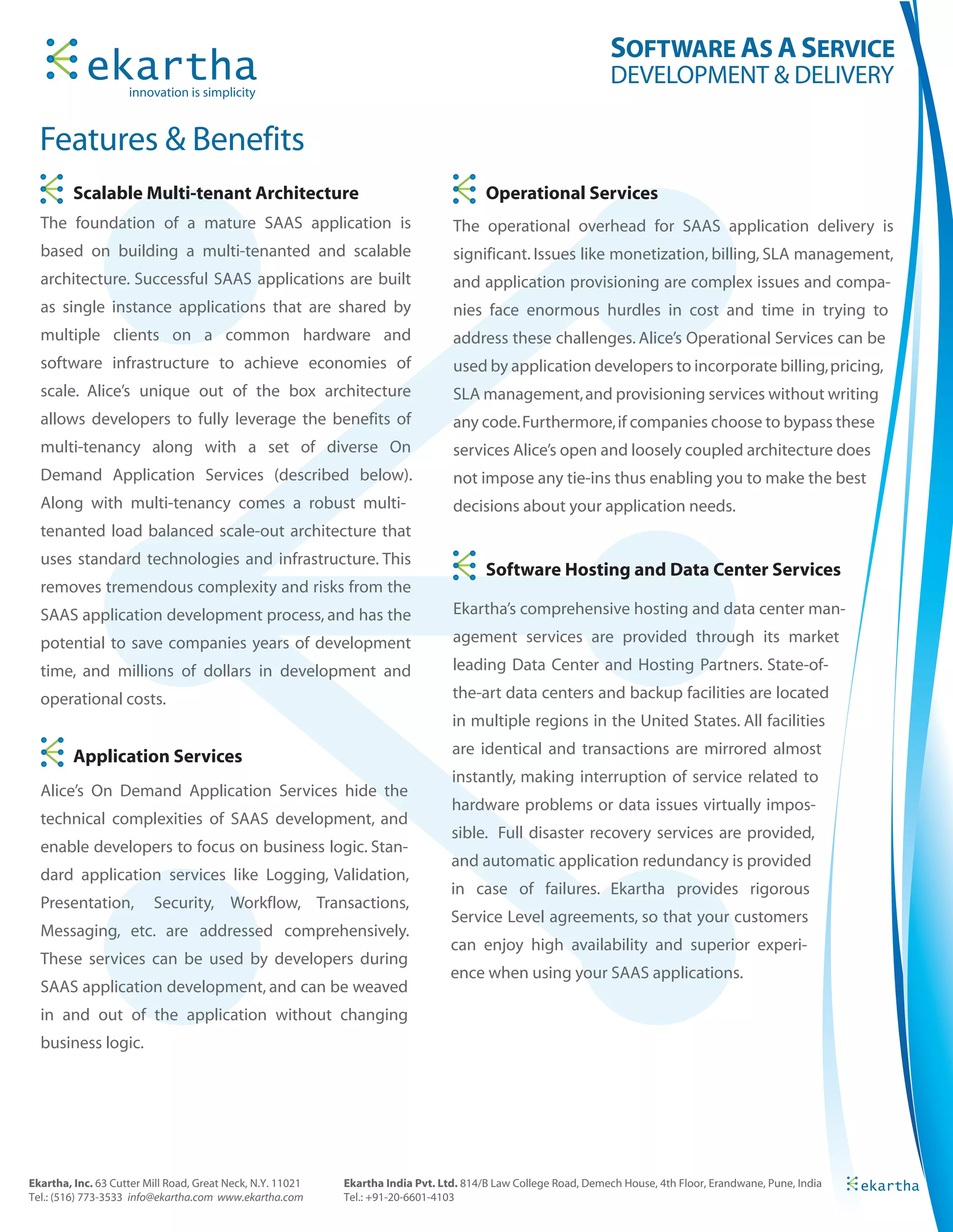 Alice(SaaS Platform) Brochure | PDF