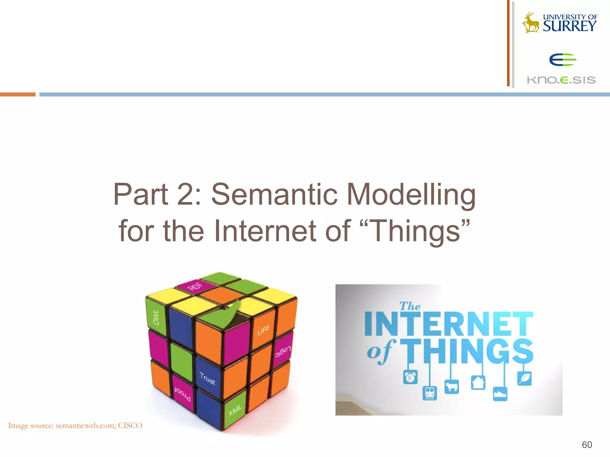 Part 2: Semantic Modelling
                           for the Internet of “Things”




Image source: semanticweb.com; CISCO

                                                          60
 
