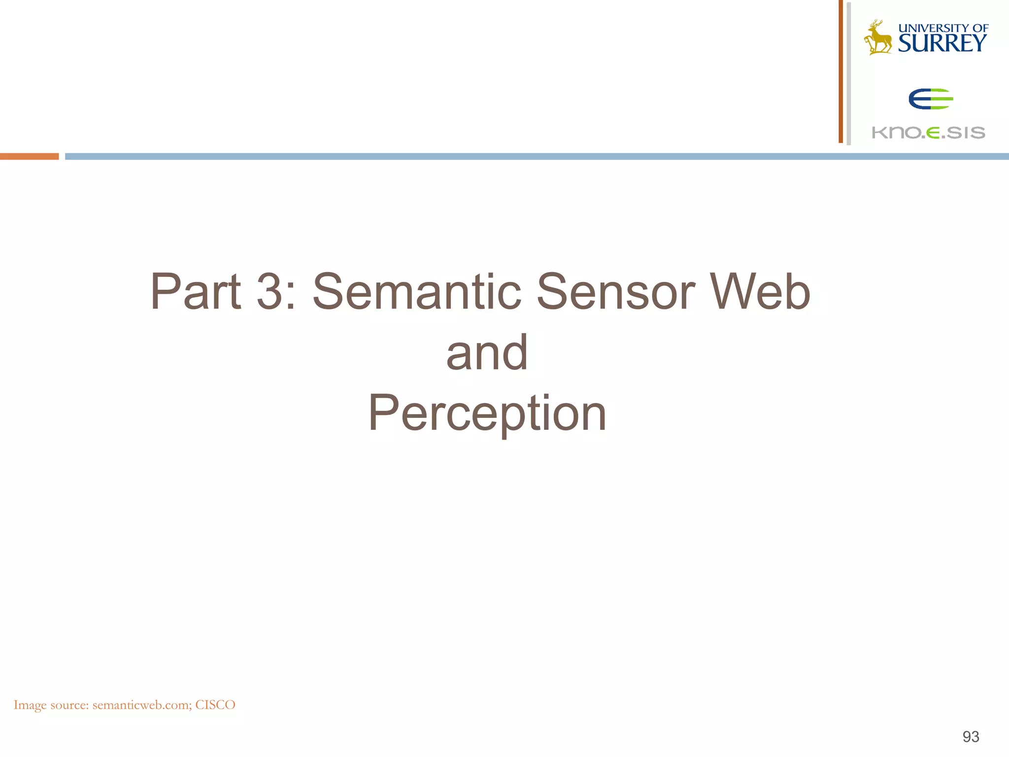 Part 3: Semantic Sensor Web
                                  and
                               Perception




Image source: semanticweb.com; CISCO

                                                   93
 