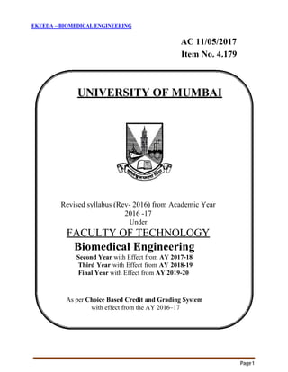 Ekeeda - Biomedical Engineering Syllabus | PDF