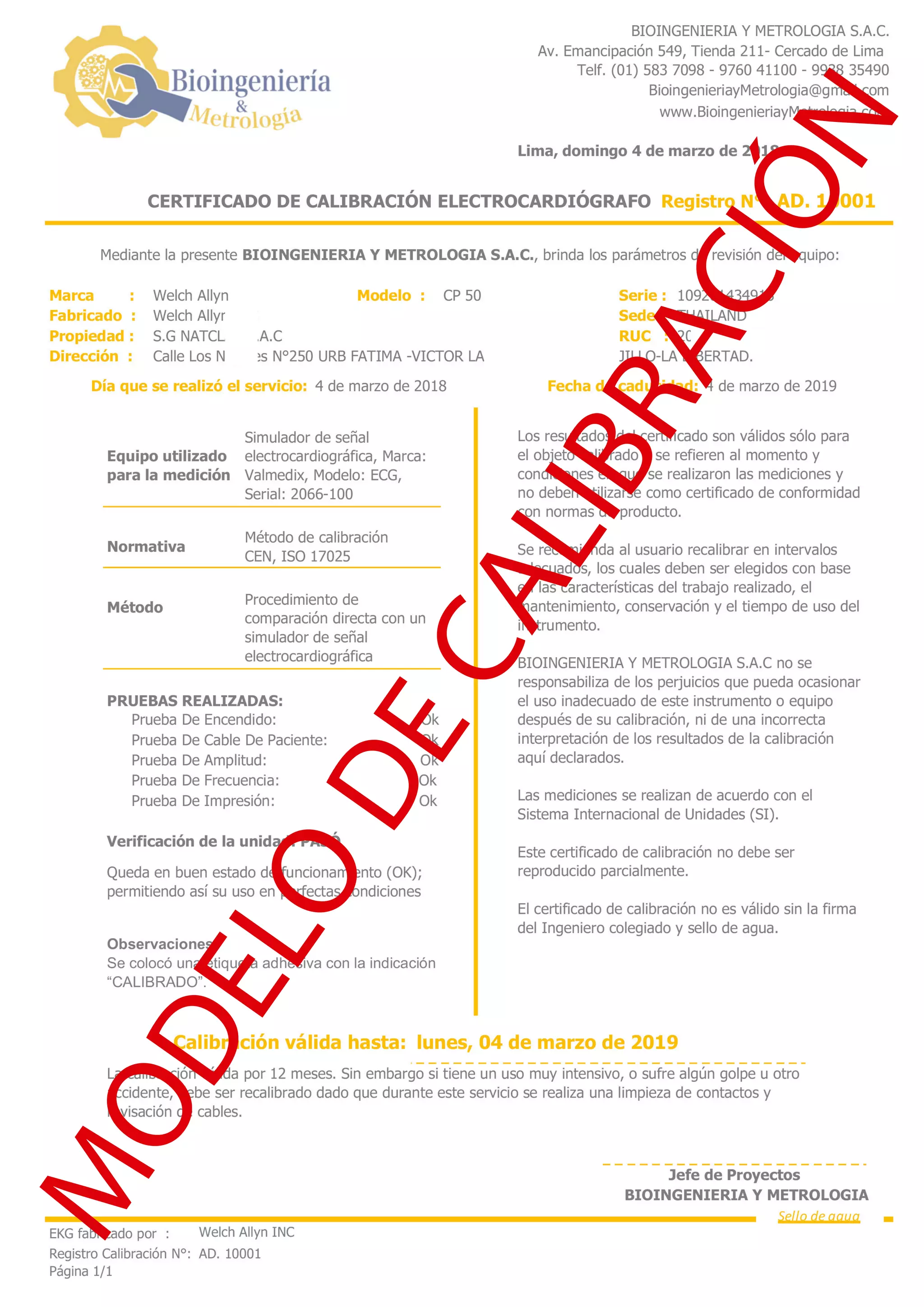 CALIBRACION DE ELECTROCARDIOGRAFO | PDF