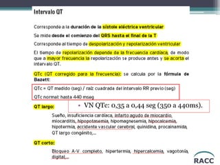 RACC
• VN QTc: 0,35 a 0,44 seg (350 a 440ms).
 