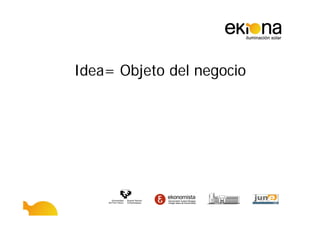 Idea= Objeto del negocio
 