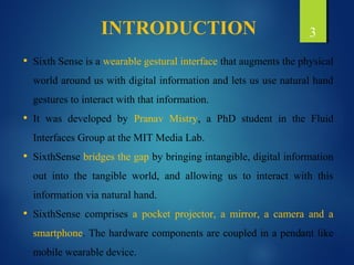Sixth Sense technology | PPT | Wearable Technology | Consumer Electronics