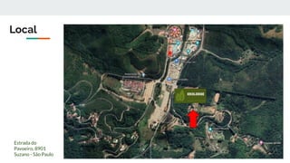 Local
Estrada do
Pavoeiro, 8901
Suzano - São Paulo
 