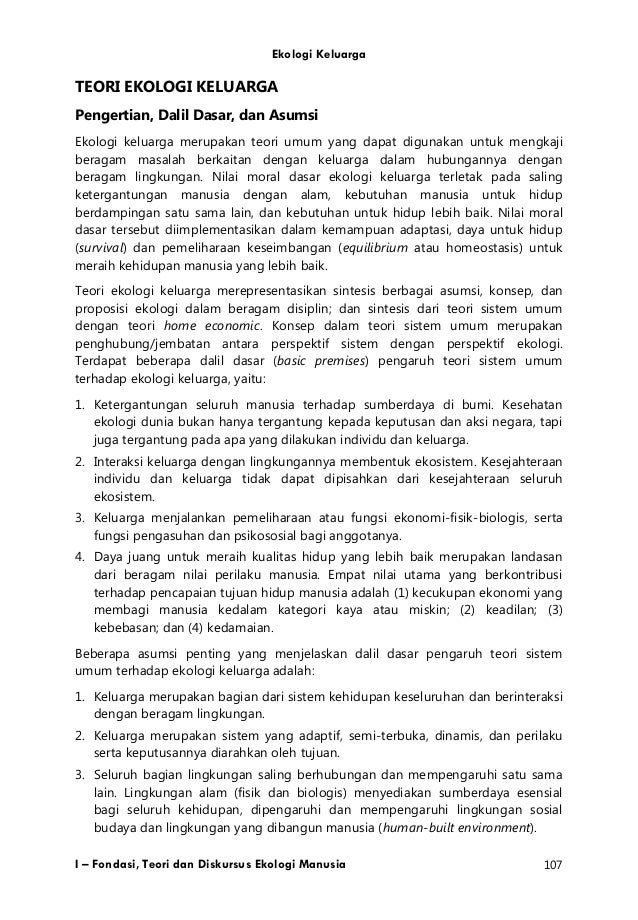 Ekologi Manusia Ekologi Keluarga Euis Sunarti Fakultas Ekologi Manusi