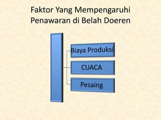Faktor Yang Mempengaruhi
Penawaran di Belah Doeren
 