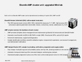 Ekomik-AMP cluster unit: upgraded Mini-lab
Each unit in an Ekomilk-AMP cluster can be represented as consisting of 3 parts...