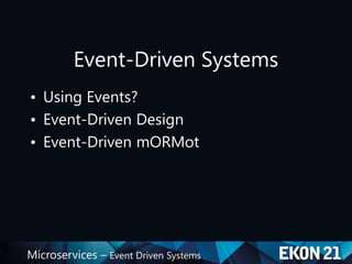 Ekon21 Microservices - Event Driven Design | PPT