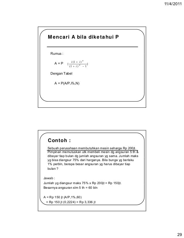 a/p bunga tabel teknik Ekonomi