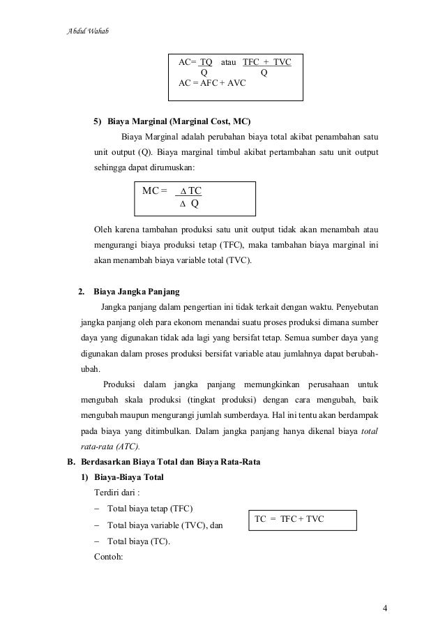 Ekonomi Biaya Produksi Ekonomi Biaya Produksi