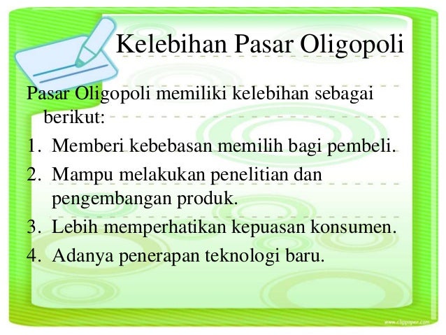 Pengertian Pasar Oligopoli