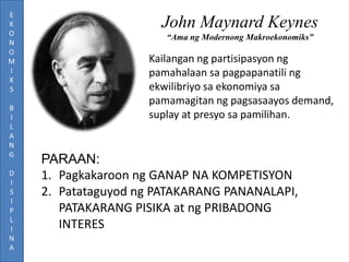 E
K
O
N
O
M
I
K
S
B
I
L
A
N
G
D
I
S
I
P
L
I
N
A

John Maynard Keynes
“Ama ng Modernong Makroekonomiks”

Kailangan ng parti...