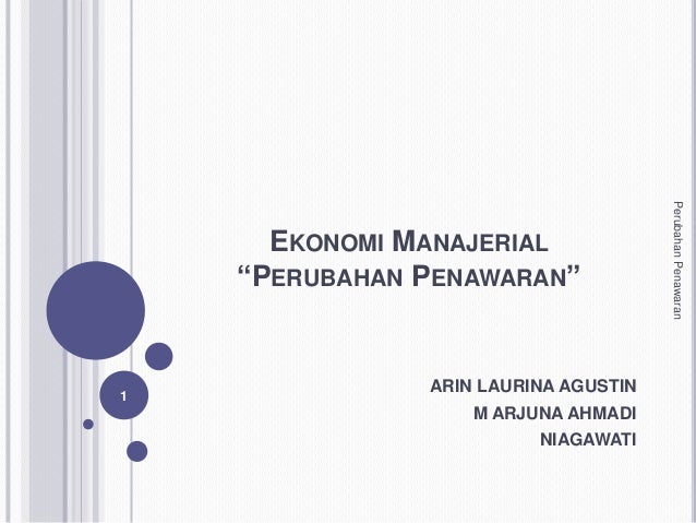 Ekonomi Manajerial Materi Perubahan Penawaran