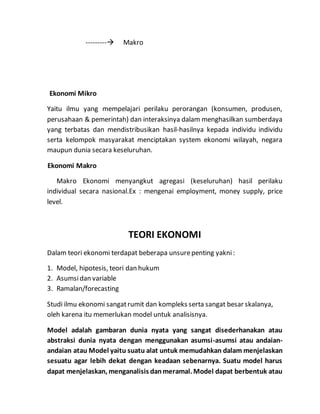 Pengertian Hipotesis Teori Dan Hukum Dalam Ekonomi