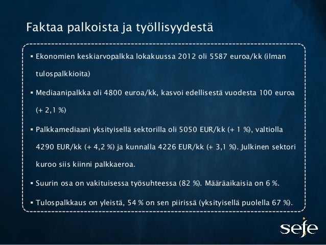 Toimitusjohtaja mediaanipalkka