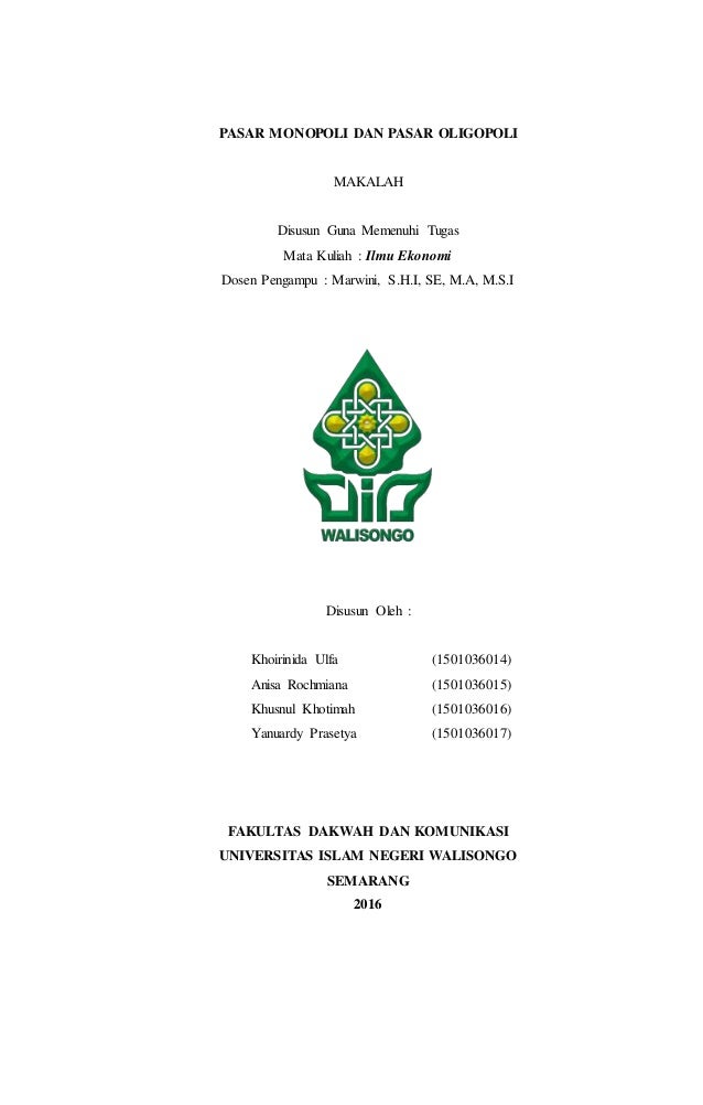 Ekonomi Mikro Pasar Monopoli Dan Oligopoli