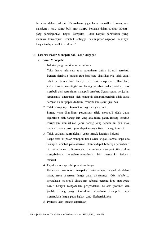 Ekonomi Mikro Pasar Monopoli Dan Oligopoli
