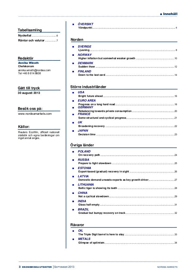 Ekonomiska Utsikter 4 Sept 2013