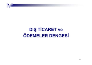 5353
DIŞ TİCARET ve
ÖDEMELER DENGESİ
 