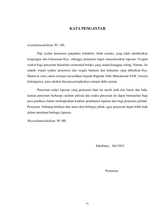 Contoh Kata Pengantar Laporan Praktikum Download Contoh Lengkap Gratis