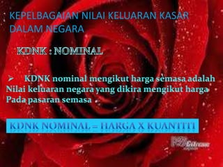 KEPELBAGAIAN NILAI KELUARAN KASAR
DALAM NEGARA

 